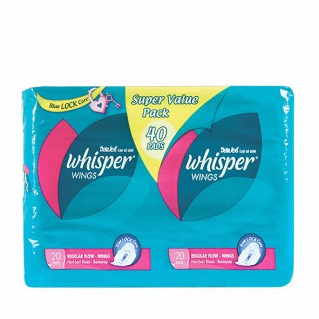 Whisper Regular Flow With Wings Sanitary Napkins