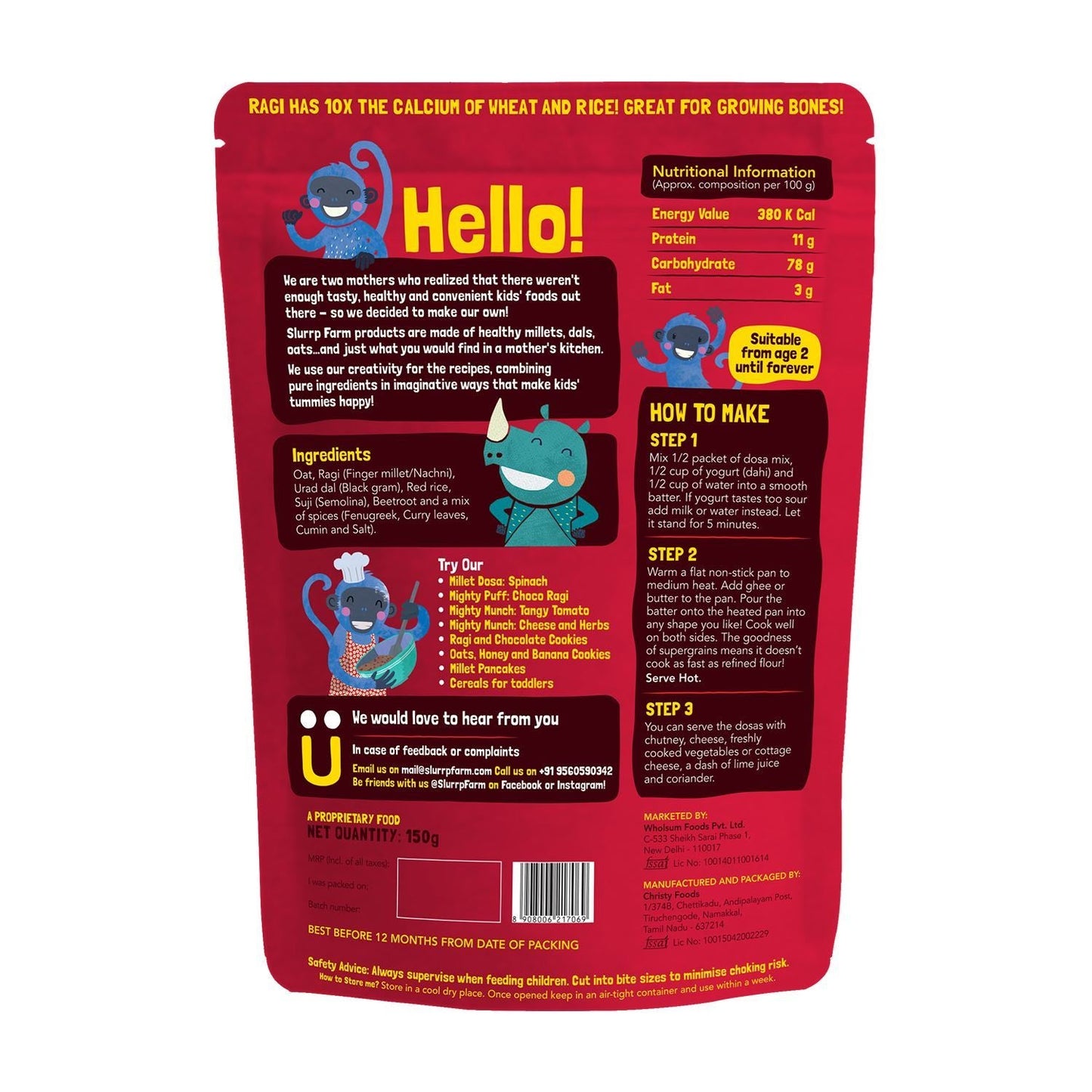 Slurrp Farm Millet & Supergrains Dosa Mix Beetroot