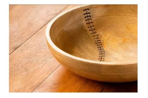 Ellementry Stitch Sense Mango Wood Bowl LARGE For Kitchen/Tableware