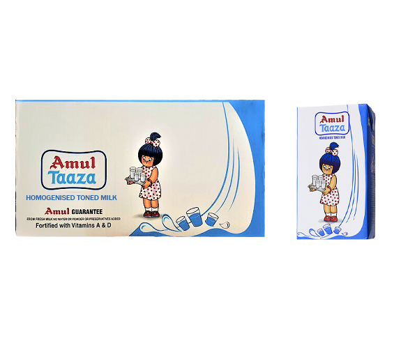 AMUL Taaza UHT Milk - 12 x 1 L