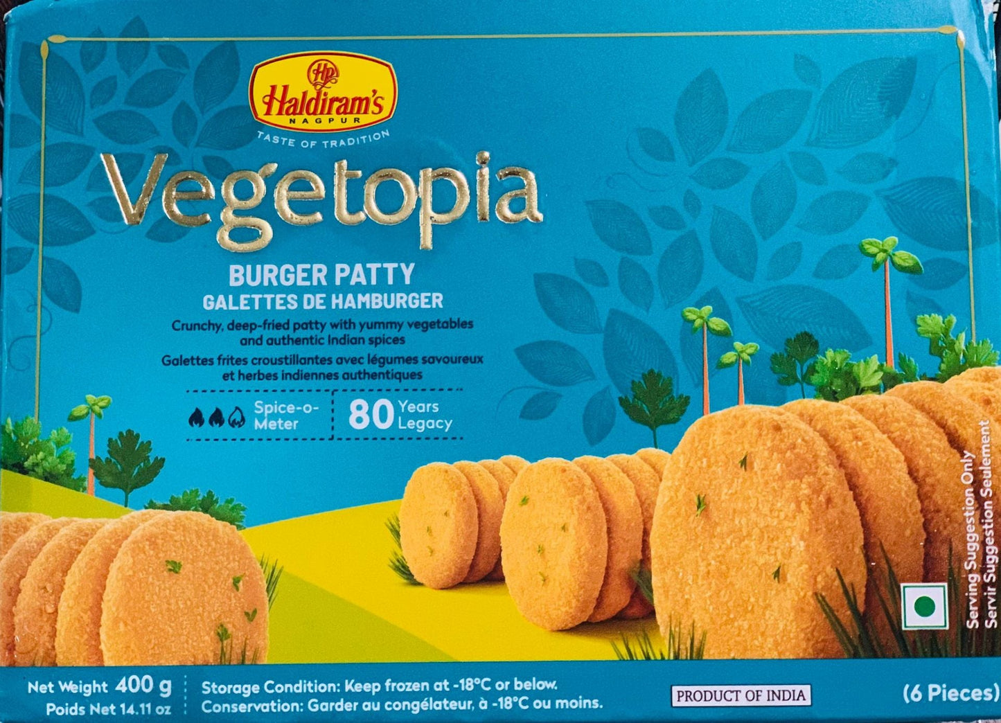 Haldiram's Vegetopia Veggie Burger Patty (Chilled)