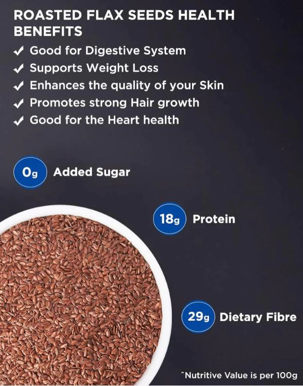True Elements Roasted Flax Seeds For Hair Growth