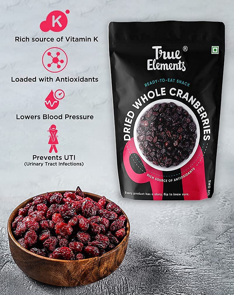 True Elements Whole Cranberries Gluten Free & Vegan Dried Berries