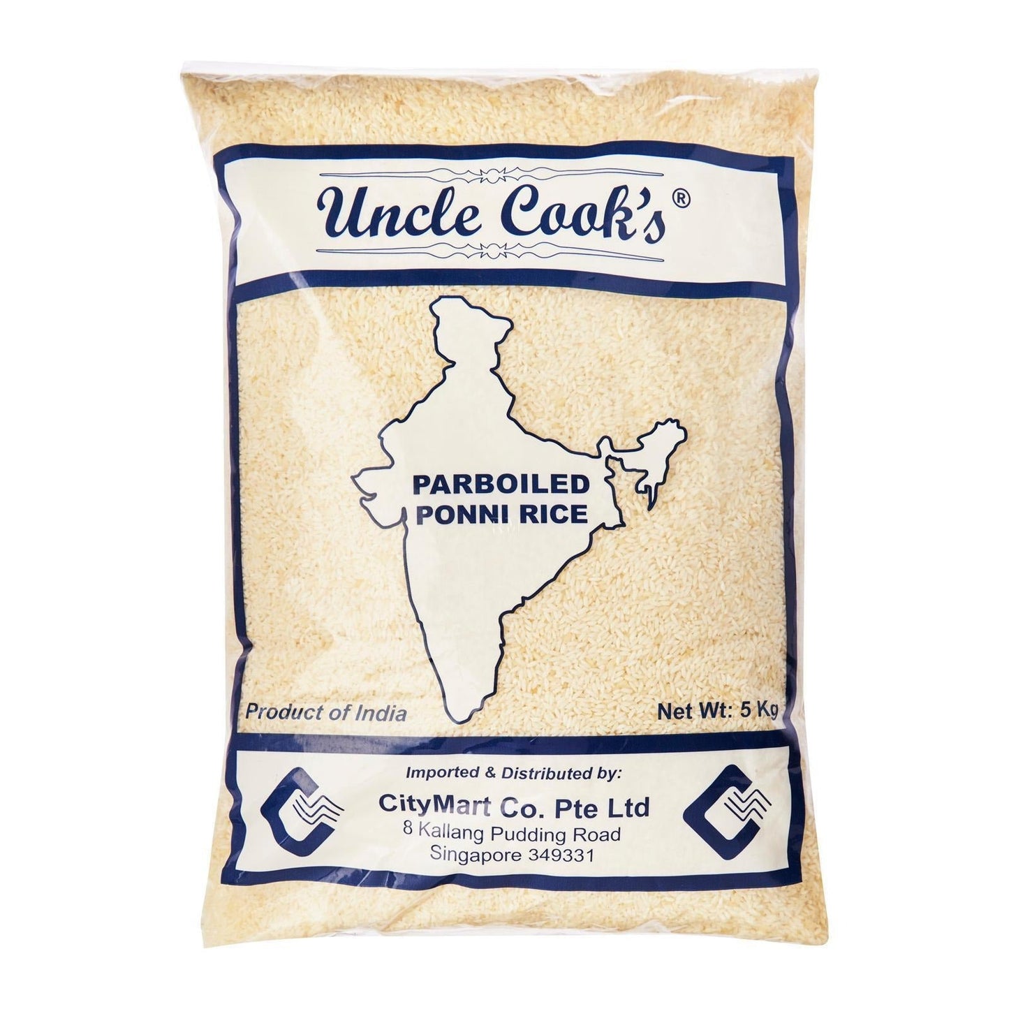 Uncle Cook's Parboiled Ponni Rice - 5 kg