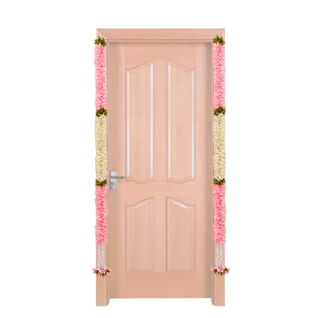 Artificial Door Hanging Thoranam Set Lite Pink Colour - 3 Feet