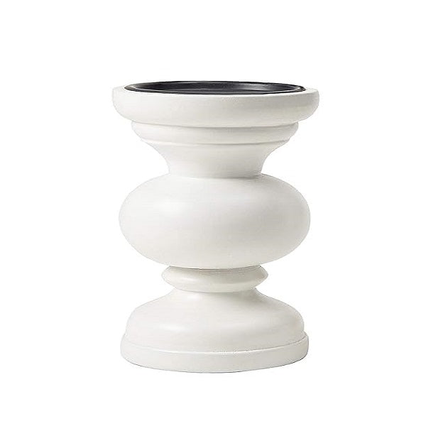 Ellementry Baronial Wooden Candle Stand (White) For Kitchen/Gifting Purpose(MPDEA2572) - 1 Pc