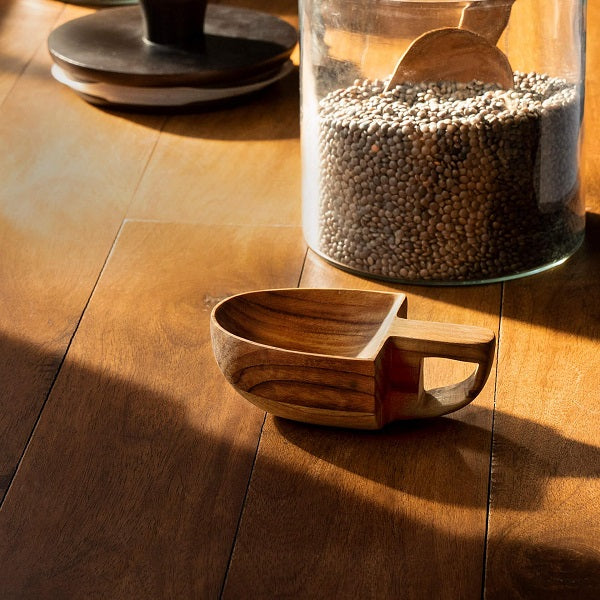 Ellementry Teak Wood Scooper Large For Kitchen/Gifting Purpose/Tableware(WDKEA1798) - 1 Pc