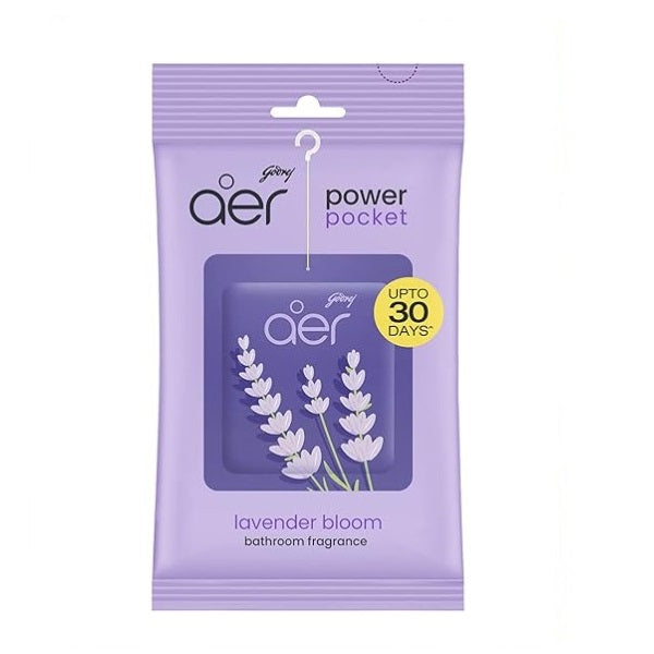 Godrej Aer Power Pocket Bathroom Freshener Germ Protection Lavender - 10 g(Pack of 3)