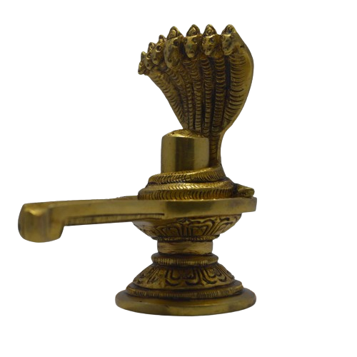 Brass Lingam Gold Plated Specially From Nachiyarkovil Kumbakonam - 4 Inch