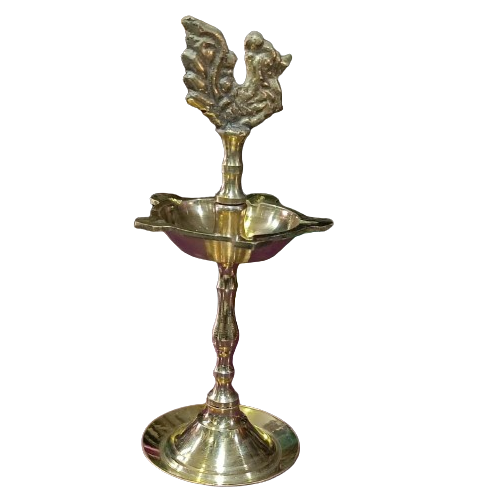 Brass Swan Diya (Karaikudi Vilakku) Gold Plated Specially From Nachiyarkovil Kumbakonam - 2 Pc