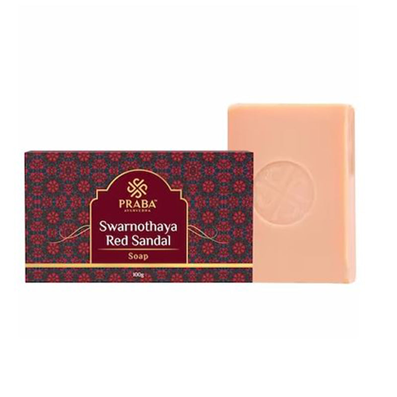 Praba Ayurvedha Swarnothaya Red Sandal Handmade Soap - 100 g