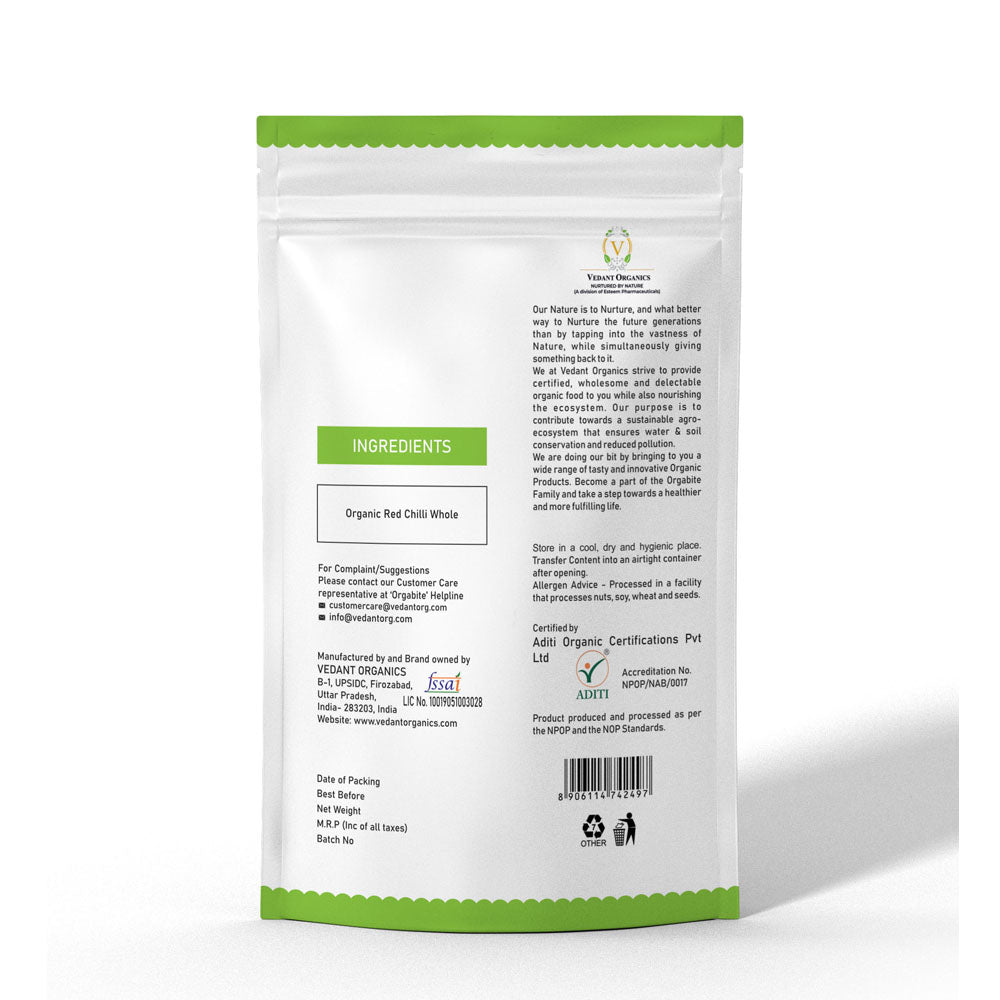 Orgabite Red Chilly Powder (Certified ORGANIC) - 250 g