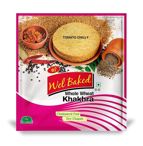 Wel Baked Whole Wheat Khakhra Tomato Chilly - 200 g