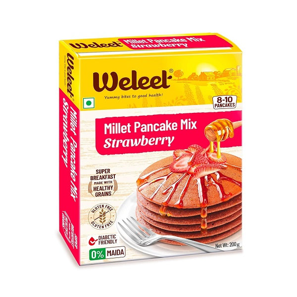 Weleet Strawberry Millet Pancake Mix - 200 g