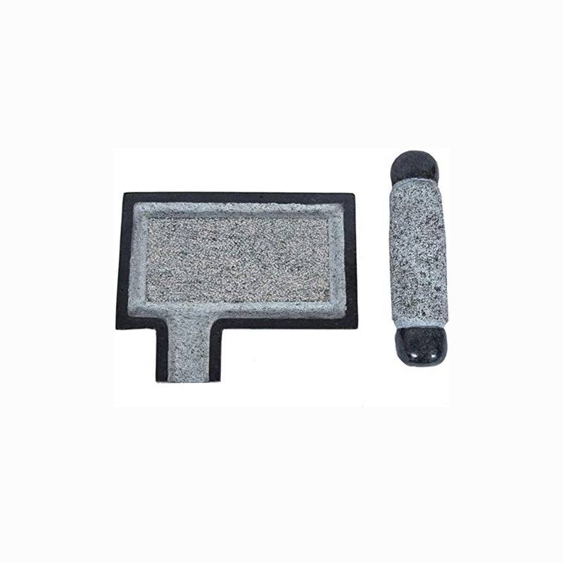 Black Stone Ammikallu Mortar and Pestle - (B x L = 9 x 15 inch)