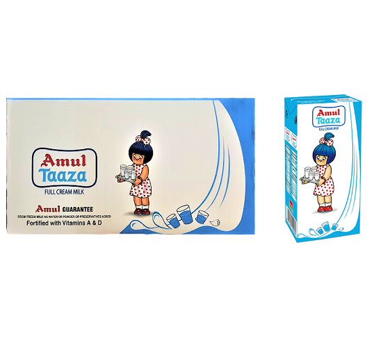 AMUL Taaza UHT Milk - 12 x 1 L