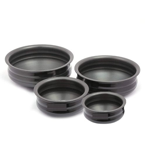 Hard Ironised Nested Black Handi - 1 Set (4 Pcs)