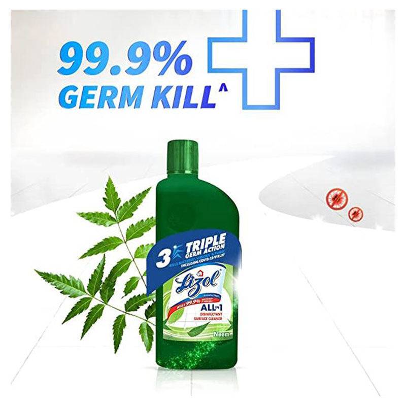 Lizol Disinfectant Surface & Floor Cleaner Liquid Neem - 500 ml