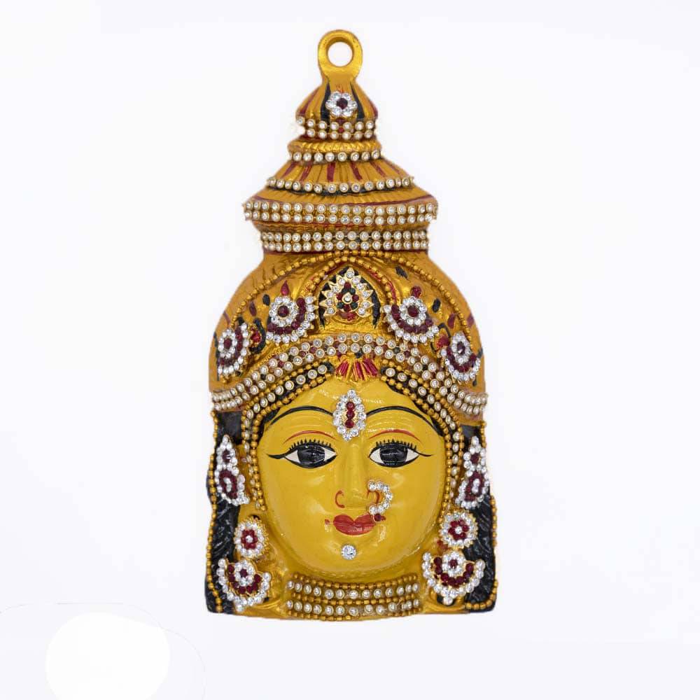 Metal Varalakshmi Amman Face - 7 Inch