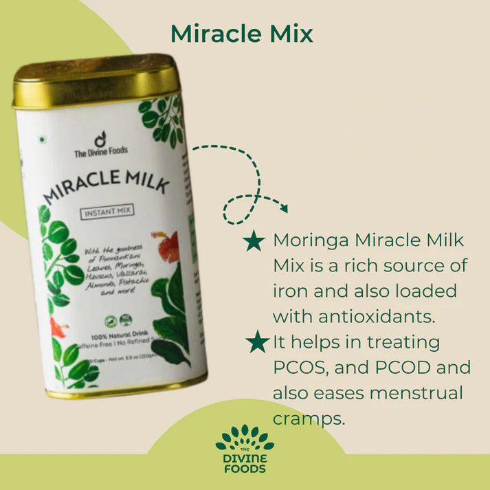 The Divine Foods Miracle Milk (Moringa) Instant Latte Mix - 250 g