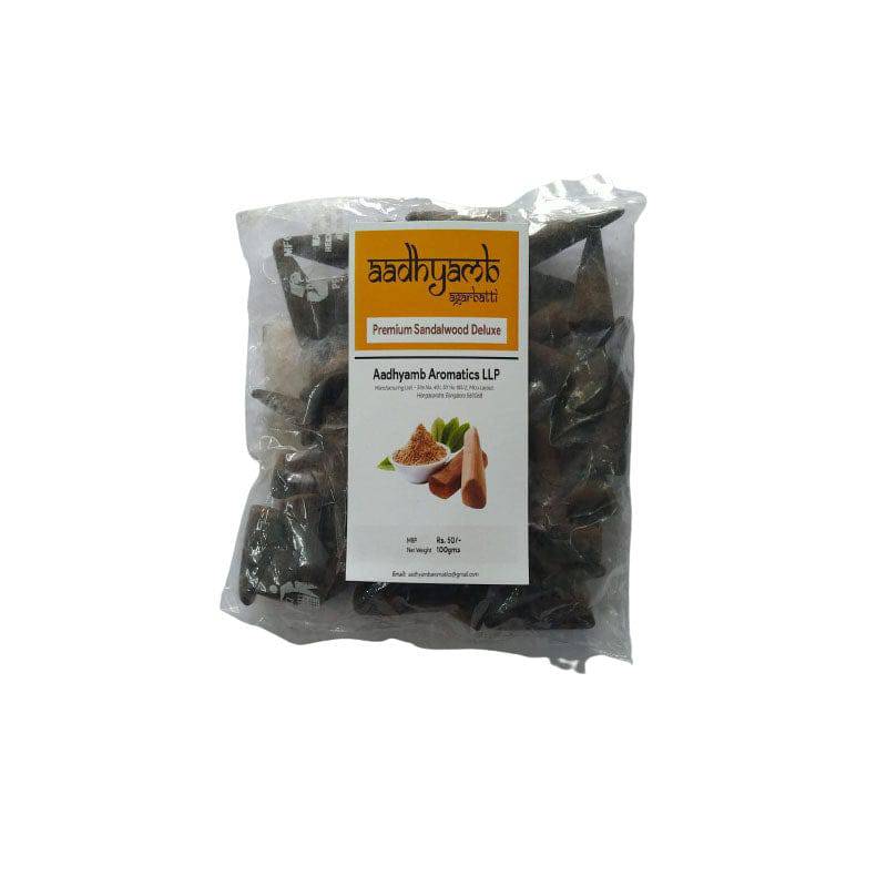 Aadhyamb agarbathi Sandalwood Deluxe Cone - 100 g