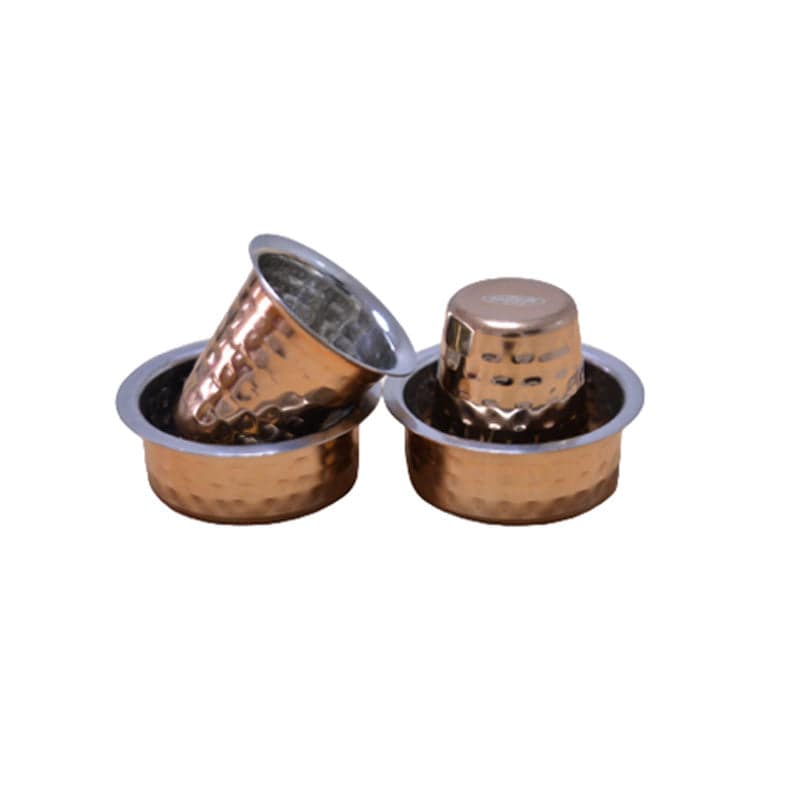 Stainless Steel Rose Gold Coffee Dabara - Set of 2