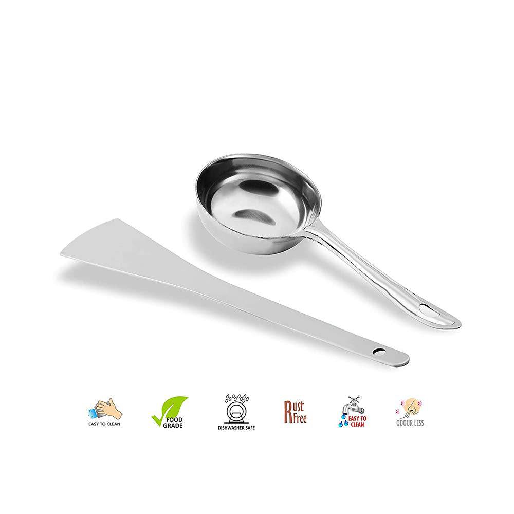 Stainless Steel Dosa Turner with Laddle Set - 1 Pc