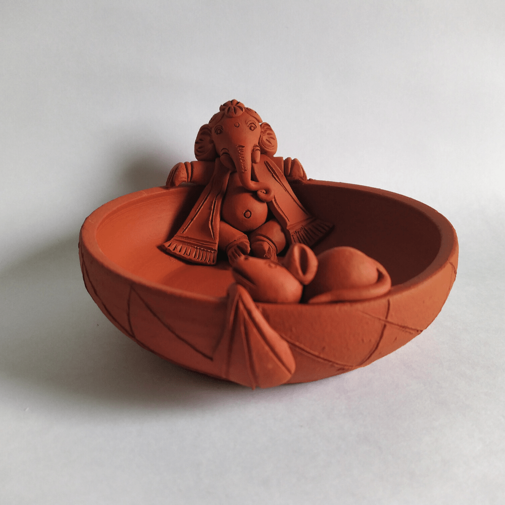 Kulturestreet Baby Ganesha & Mouse on a Coracle Boat - 1 pc