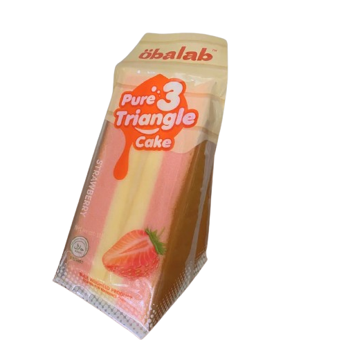 Obalab Pure 3 Triangle Cake Strawberry(Halal) - 100 g