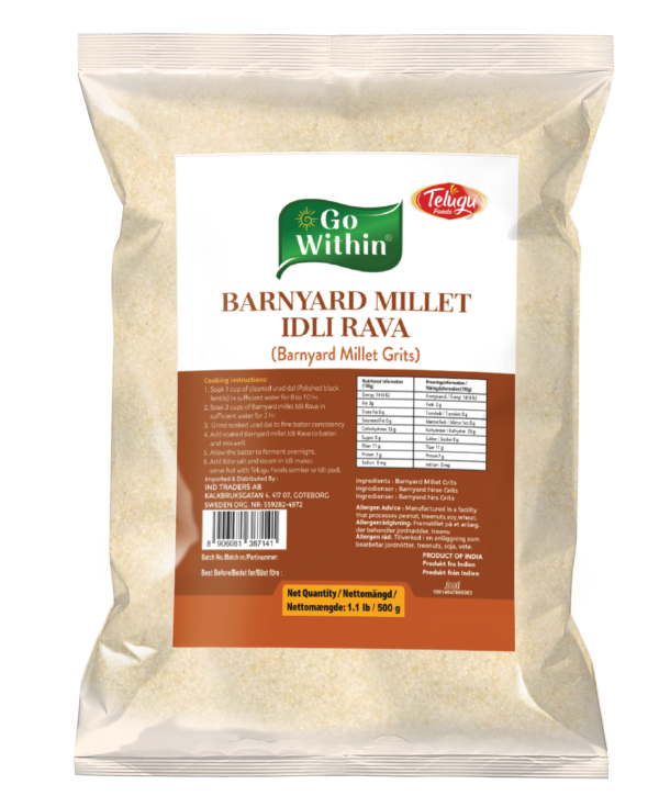Telugu Foods Go Within Barnyard Millet Idli Rava /Semolina (Sooji/Suji) - 500 g