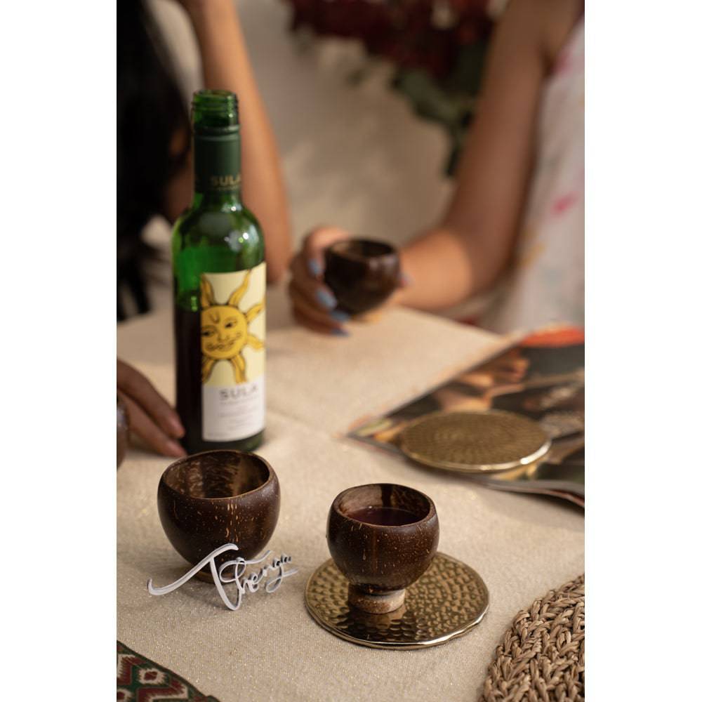 Coconut Shell Eco friendly Shot Wine Glass - Set of 2