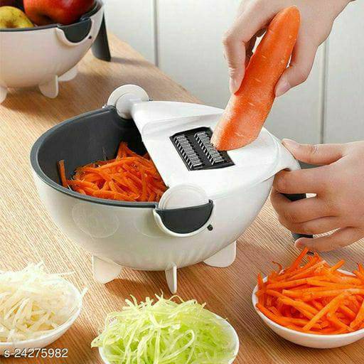 Plastic Vegetable Chopper With Drainer - 1 Pc