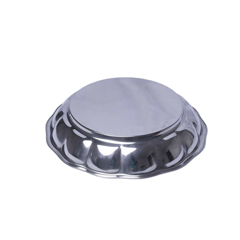 Stainless Steel Designer Parath Plate - Set of 2