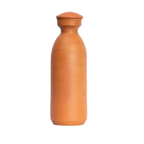 Terracotta Water Bottle With Lid - 1 L