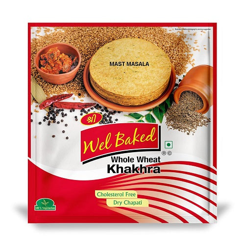 Wel Baked Whole Wheat Khakhra Mast Masala - 200 g