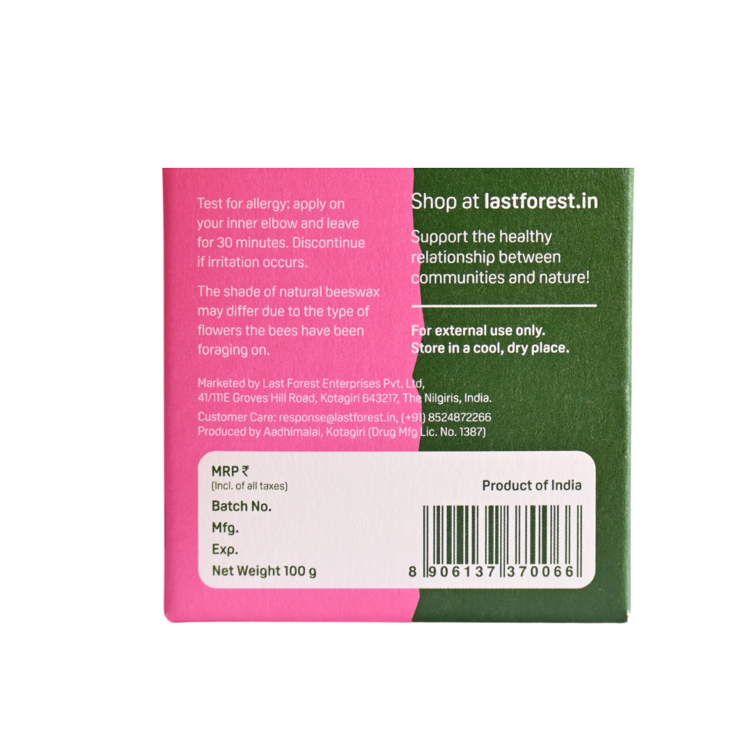 Last Forest Artisanal Handmade Pebbles 100% Natural Honeycomb Beeswax Soap Rose - 100 g