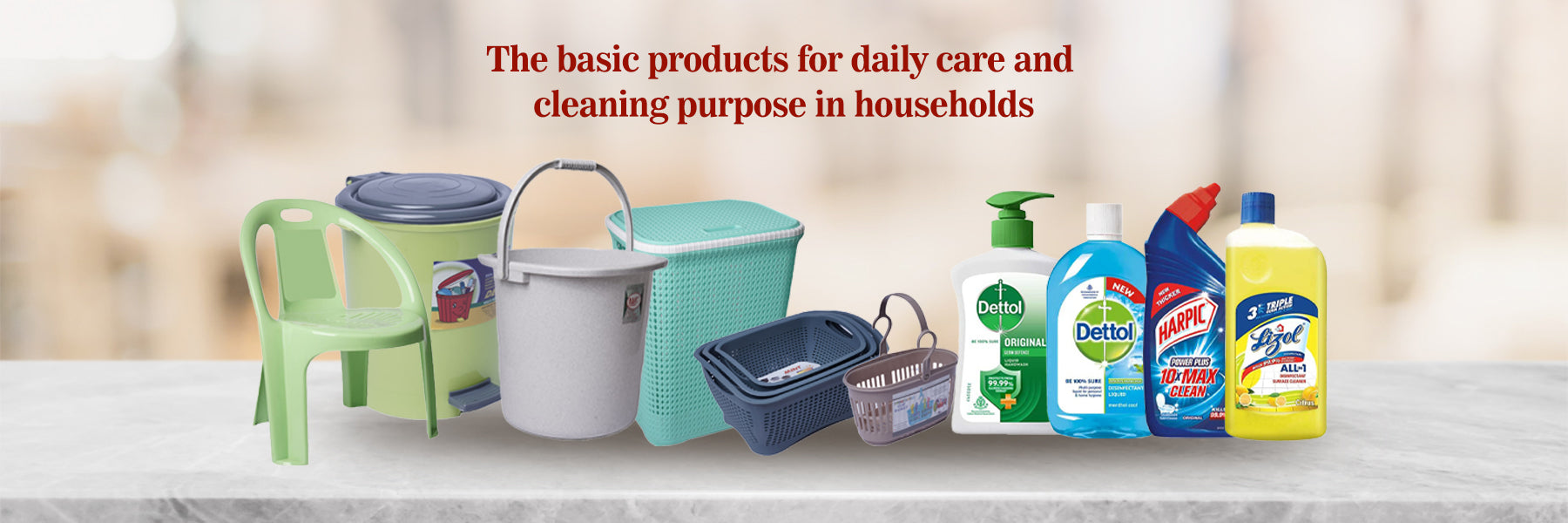 The basic products for daily care and cleaning purpose in households FromIndia.com