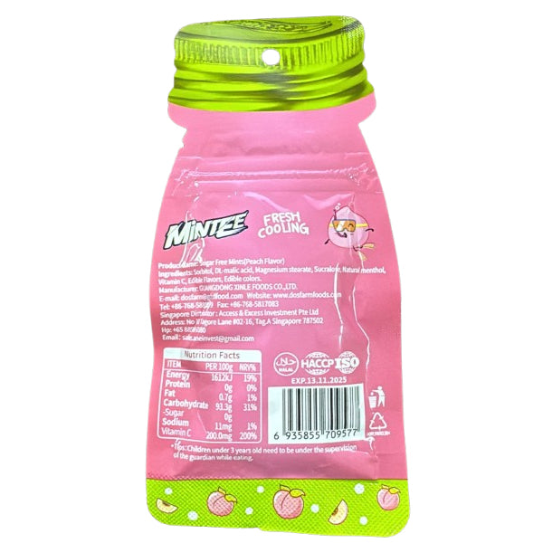 Mintee Sugar Free Mints Peach Flavour - 16 g