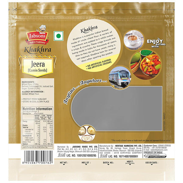 Jabsons Roasted Jeera Khakhra - 180 g