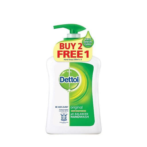 Dettol Original Antibacterial Hand Wash (Buy 2 Free 1) Bottle