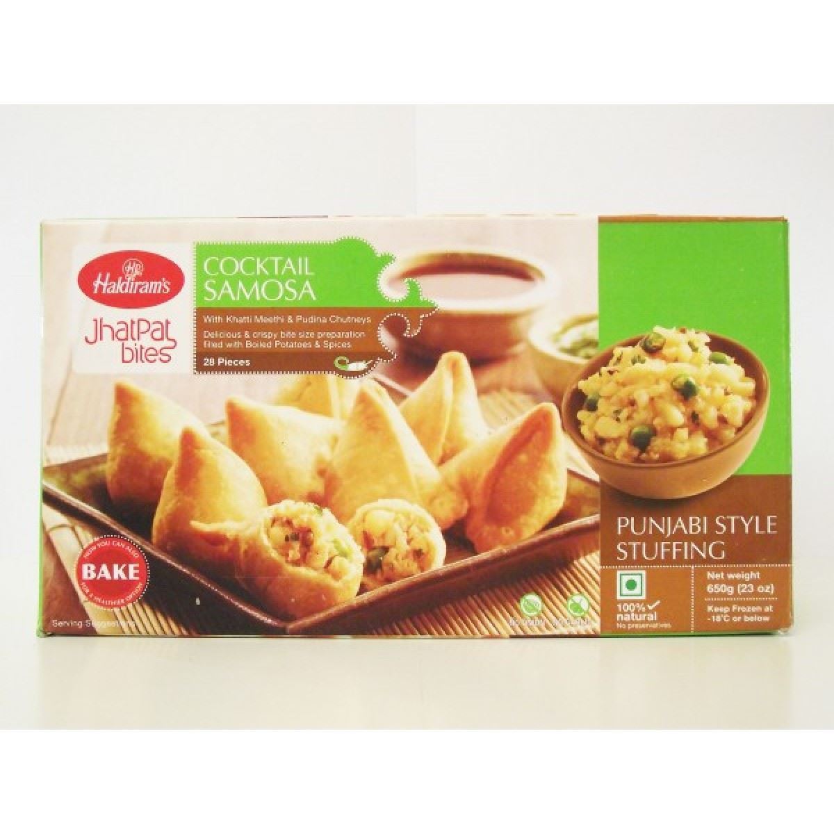 Haldiram's Cocktail Samosa (HR 5020) (Chilled) 650 g / 28 Per Pack