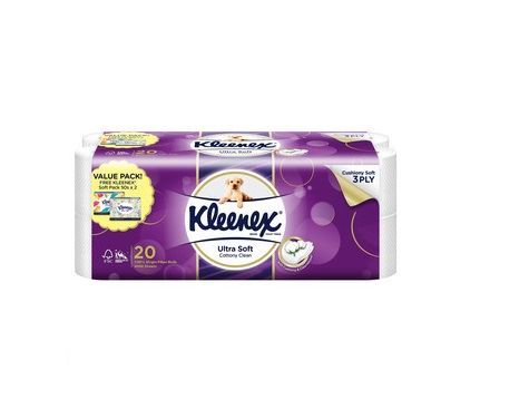 Kleenex Ultra Soft Cottony Clean 3Ply Toilet Tissue 