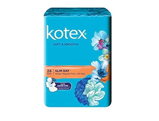 Kotex Soft & Smooth Slim Wing Regular Flow 24 Cm Sanitary Napkins