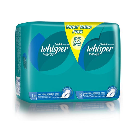 Whisper Super value Pack Overnight Heavy Flow With Wings Sanitary Napkins