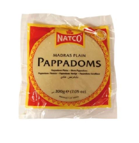 Natco Madras Plain Pappadums 6 Inch