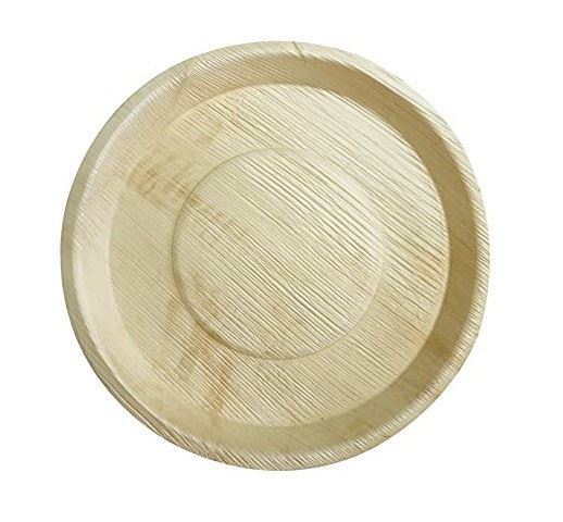 Waangoo Eco Friendly Biodegradable Disposable Areca Leaf Round Plates - 10 Inches (10 pcs)