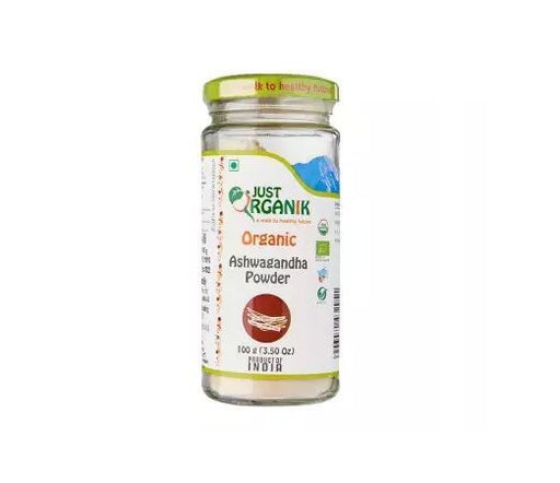 Just Organik Ashwagandha Powder Bottle (Certified Organic)