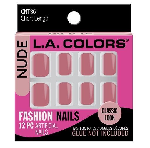 L.A.Colors Fashion Nail Tips Short Length Nude Classic Look (CNT36)