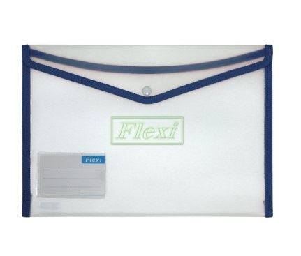 Flexi Brand Clear/Translucent Bag With Coloured Trimming BLUE A 4 (DB 805A) 