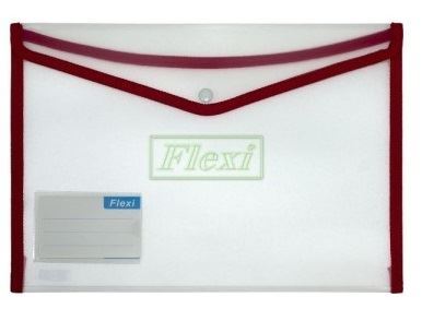 Flexi Brand Clear/Translucent Bag With Coloured Trimming RED A 4 (DB 805A) 